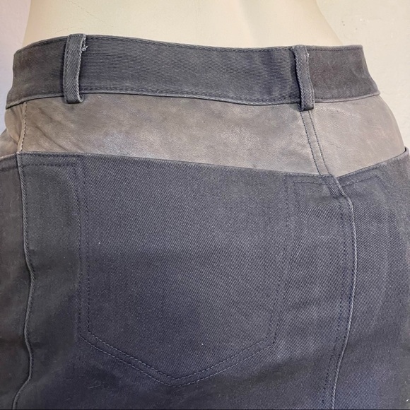 Alexander Wang Cotton Canvas Leather Jean Skirt - Picture 4 of 10